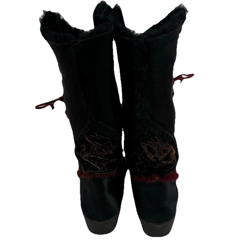 TECNICA Women's Apres Ski Winter Boots Suede Fur Size 40  US 9 Made In Italy - Picture 4 of 8